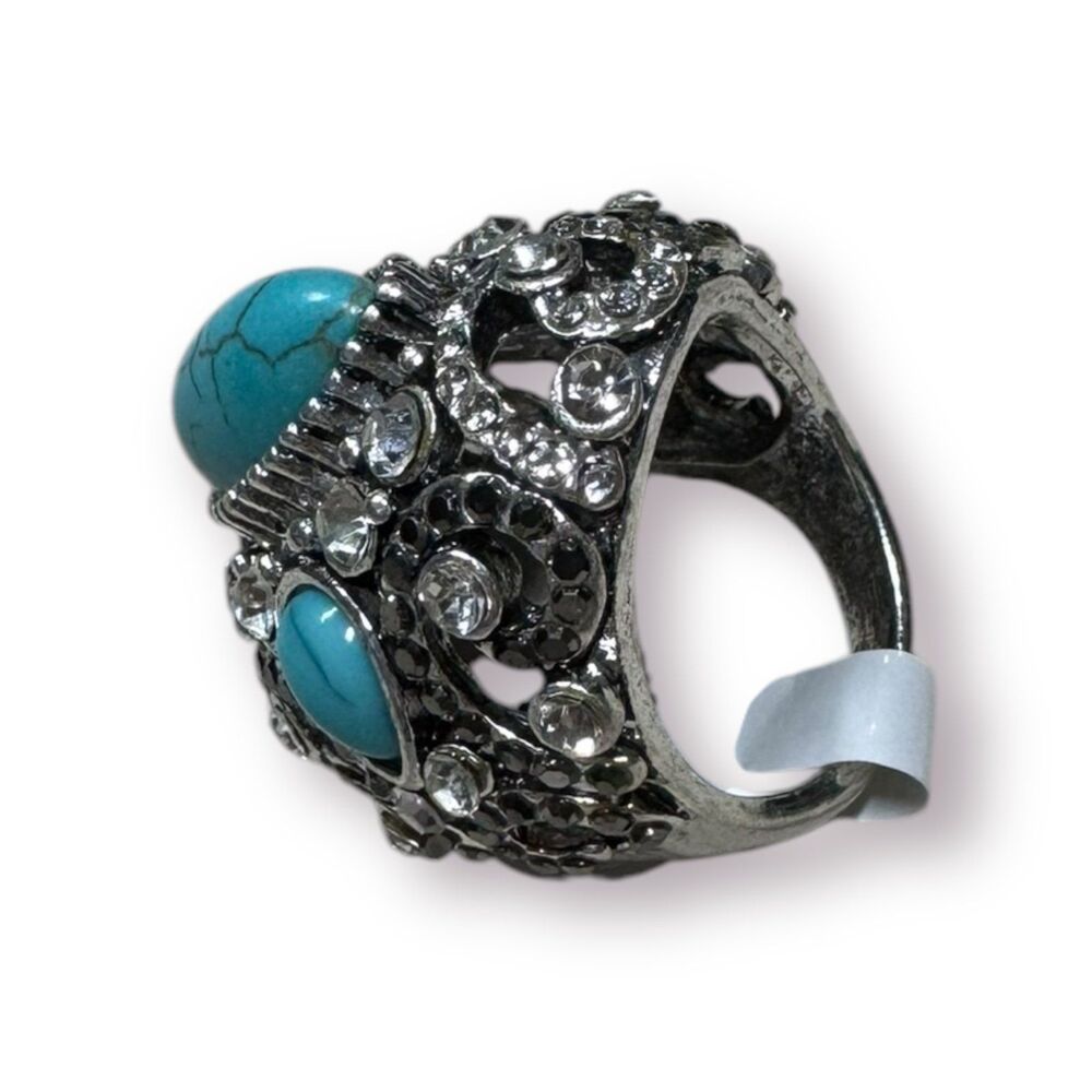 Elegant Turquoise Antique Ring Vintage‎ Size 7 BNWT Vintage - Picture 2 of 9